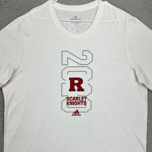Rutgers Scarlett Knights Shirt Adult 2XL White Amplifier Tee T-Shirt Mens Adidas